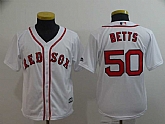 Youth Red Sox 50 Mookie Betts White Cool Base Jersey,baseball caps,new era cap wholesale,wholesale hats